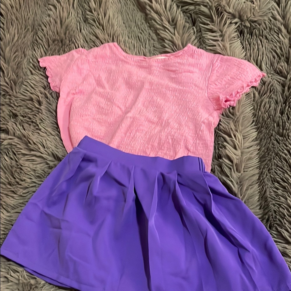 Pink and Purple Kids Skirt Set